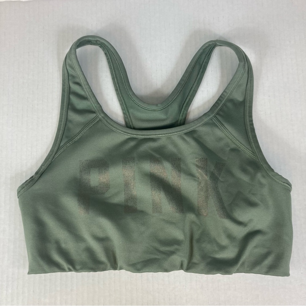 PINK Victoria's Secret Women's Sage Green Racerback Sports Bra